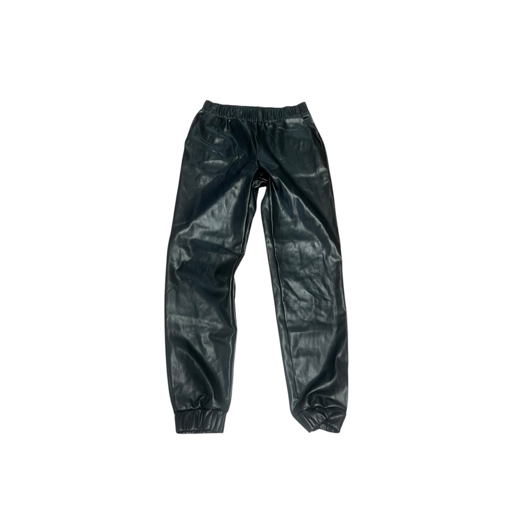 JUICY Black Faux Leather Jogger Pants XS